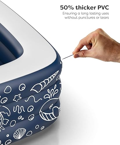 Miniatura 3 de GALVANOX Alberca sobre el suelo (10x6 pies) Alberca extra grande para la familia, niños y adultos (azul medianoche)