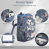 Vista 4 de FINPAC Bolsa de accesorios para muletas, organizador de almacenamiento resistente al agua, con soporte para bebidas y bolsa con cremallera