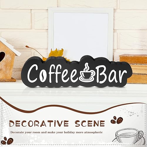 Miniatura 5 de Letrero de madera para barra de café de 8.1 x 2.2 pulgadas, letrero rústico para colgar en la pared, decoración de casa de campo, para estación de