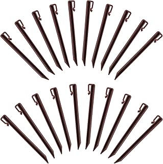 MTB 20-Pack-10 Inch Heavy Duty Plastic Edging Nails, Archoring Stakes for Edging & Terrace Board, Brown