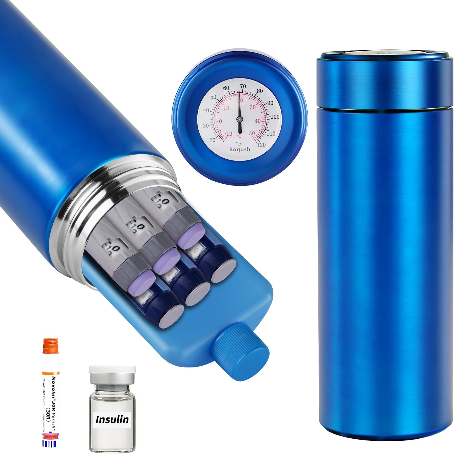 60H Insulin Pens Cooler Hold 6-8 Pens Travel Case Medication Cooler for Travel TSA Approved Medicine Cooler Medical Diabetic Travel Cooler Bag Epipen Carry Case Blue