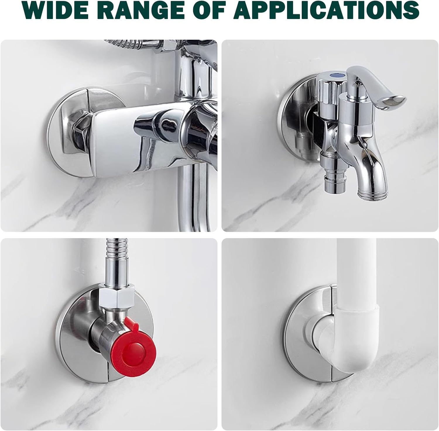 Shower Arm Flange, Stainless Steel Replacement Wall Split Flange/Escutcheon Plate Floor for Universal Standard 1.06''/27mm Shower Head Arm Pipe (Round-Split-2 Packs, Chrome Finish)