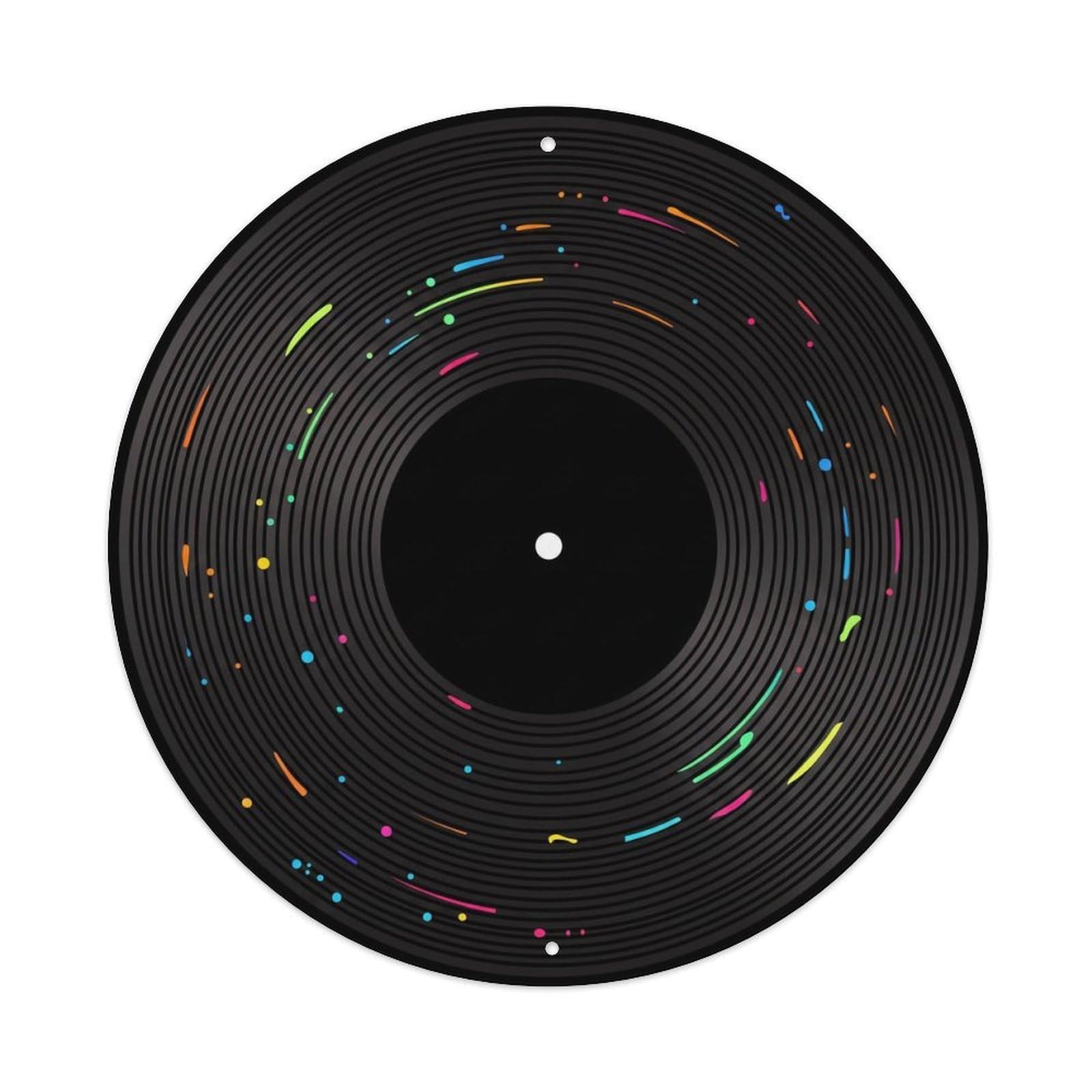 Colorful Music Vinyl Records Scatter Color Specks Metal Tin Sign