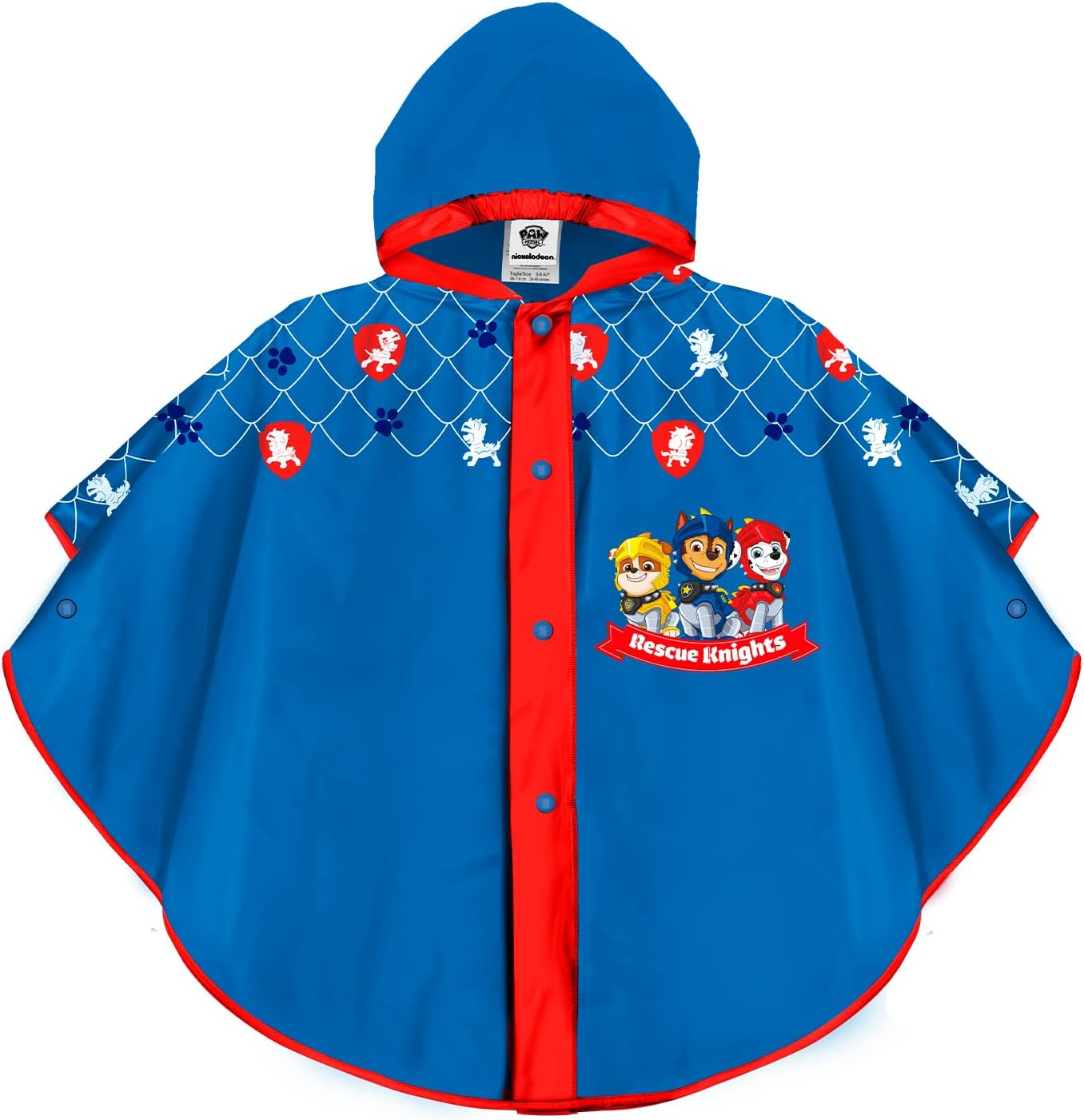 Cape De Pluie Petite Fille PERLETTI - Poncho Imperméable Avec Fermeture Éclair, Capuche Et Bandes Réfléchissantes (3-6 Ans)