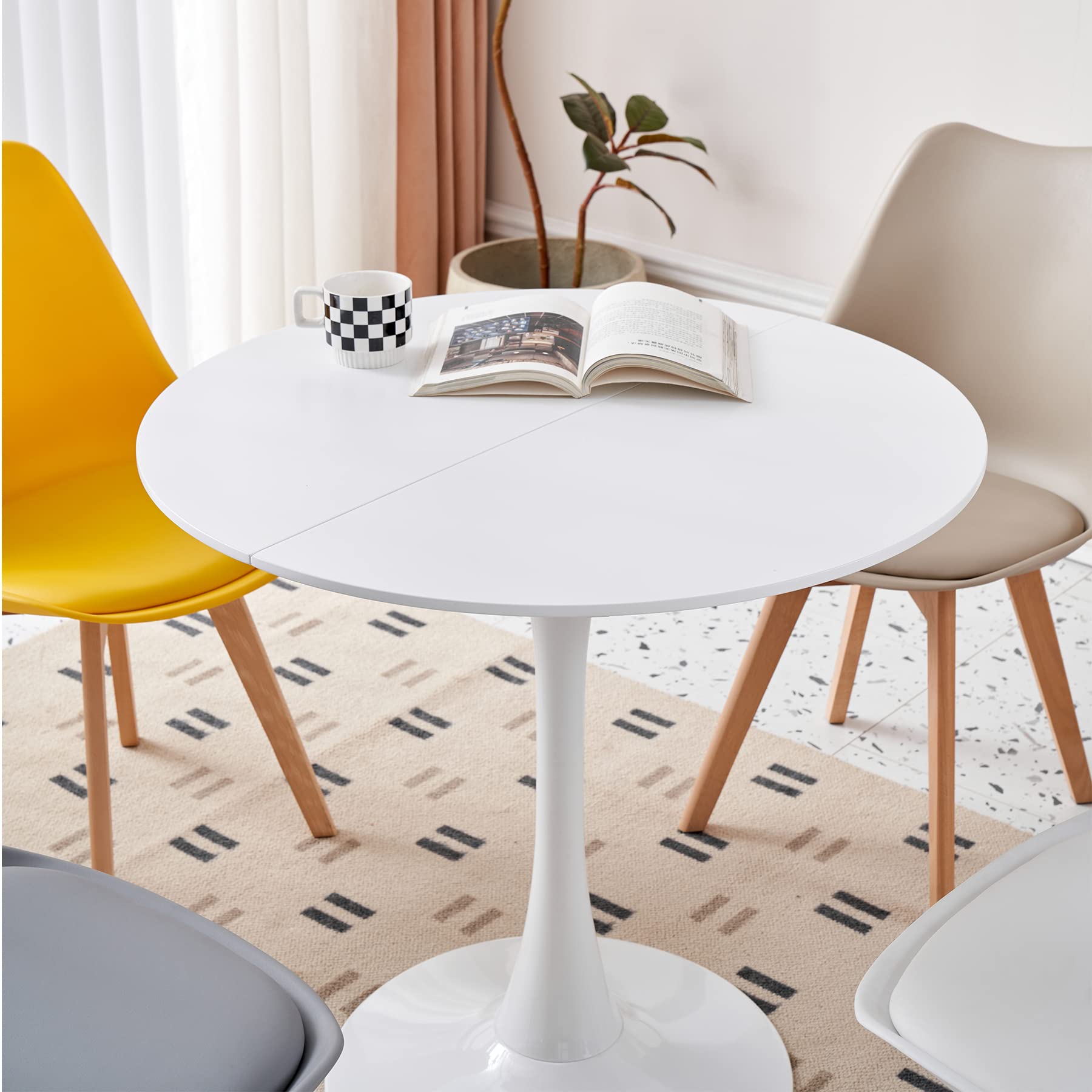 1500 mm morne ron eettafel uit het midn van eeuw, gesinter stenen bovenkant, stoelen, 6｜Homary