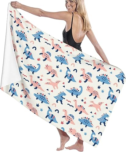 Miniatura 9 de AFHYZY Toallas de playa de microfibra de dinosaurio para adultos, toalla de viaje sin arena, grande, de secado rápido, ligeras, toallas de baño de