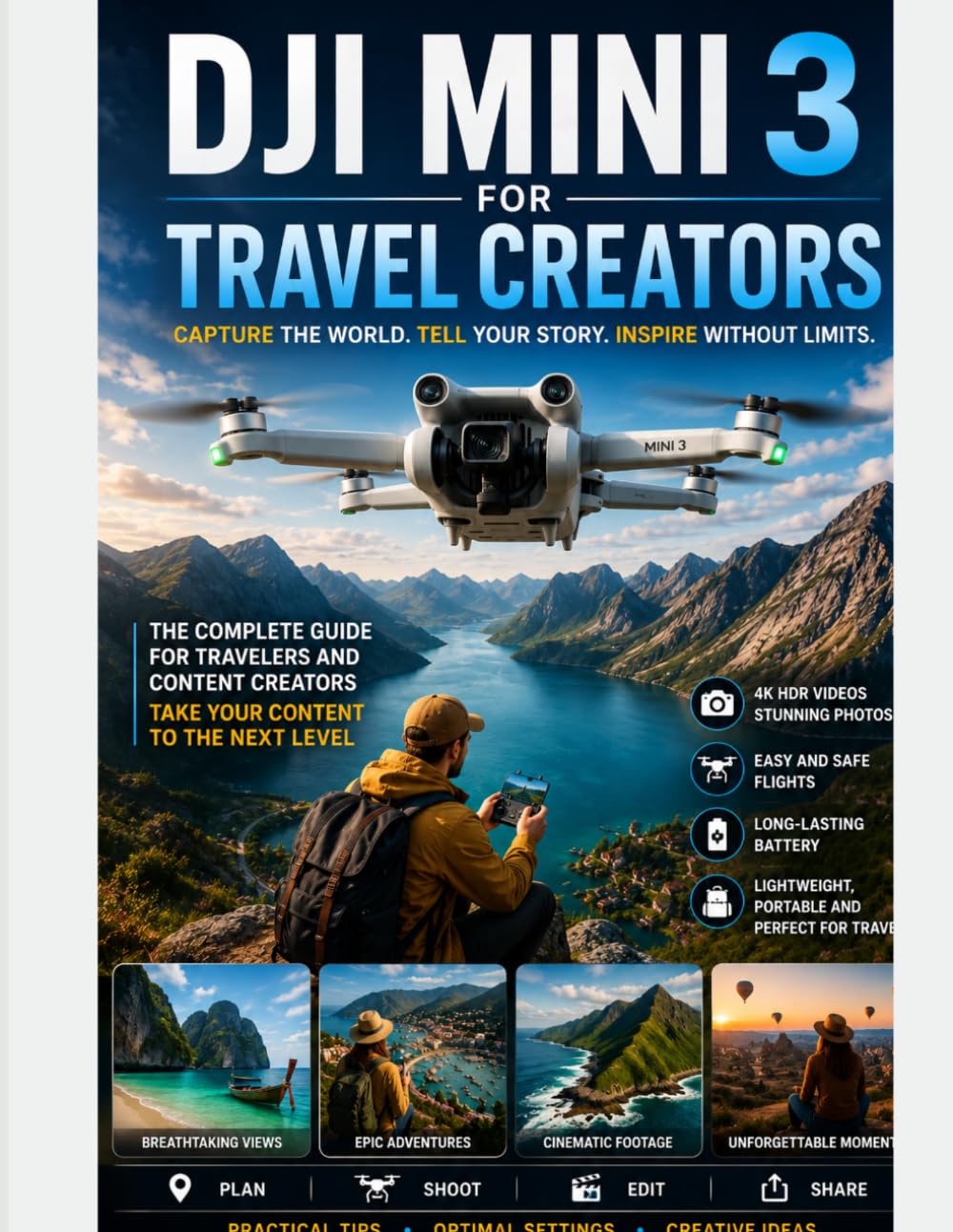 DJI MINI 3 FOR TRAVEL CREATOR: A Beginner’s Guide to Shooting Cinematic Drone Videos for YouTube, TikTok, And Social Media