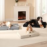 EHEYCIGA Memory Foam Dog Beds for Large Dogs, Crate de lit imperméable orthopédique, Pet Mat avec couverture amovible lavable et fond antidérapant, gris 41 x 27