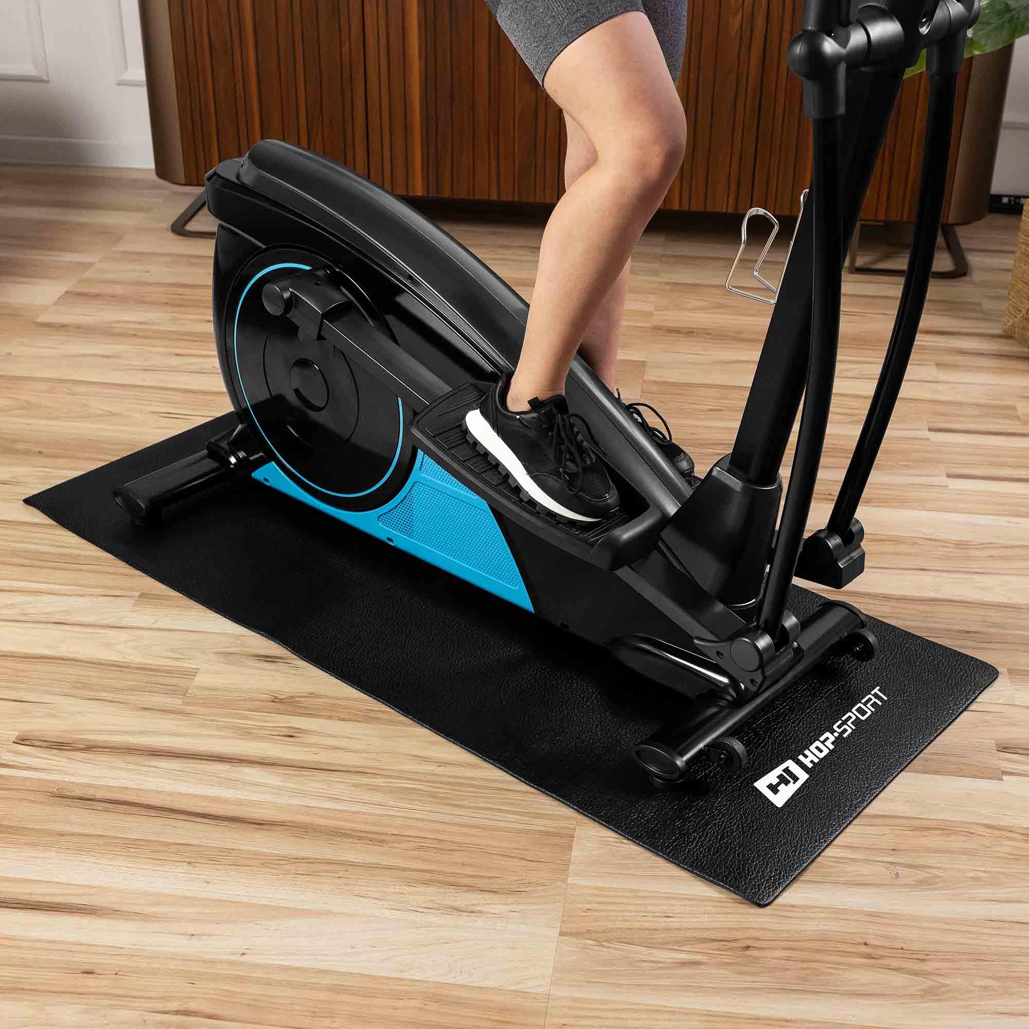 Hop-Sport Bodenschutzmatte PVC 0,6mm Dicke Unterleg, 3 Größen zur Auswahl: 120x60cm, 160x70zm, 220x110cm, Rutschfest, Wasserdicht, Schutzmatte Ideal für Fitnessgeräte und Home-Gym, Antivibrationsmatte