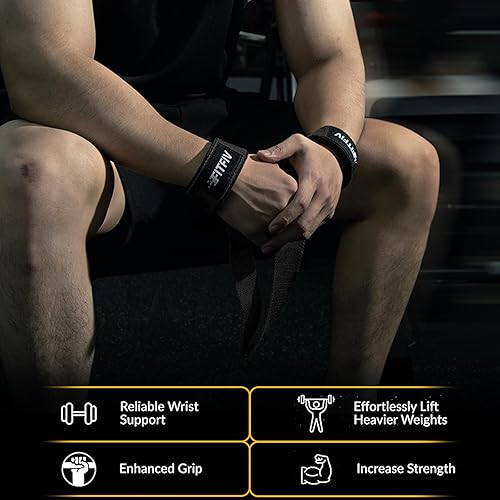 Miniatura 7 de Correas de levantamiento para levantamiento de pesas, correas de muñeca de levantamiento para entrenamiento de fuerza de gimnasio, cojín de muñeca