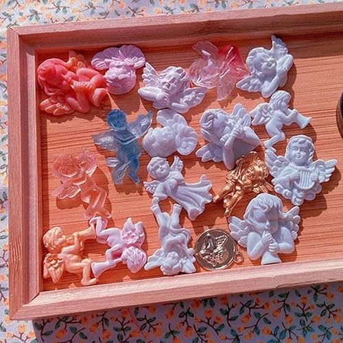 Miniatura 6 de Moldes para coctelera de resina, moldes de resina UV, lindo molde de silicona de ángel hueco de epoxi rellenos de silicona molde de relleno de