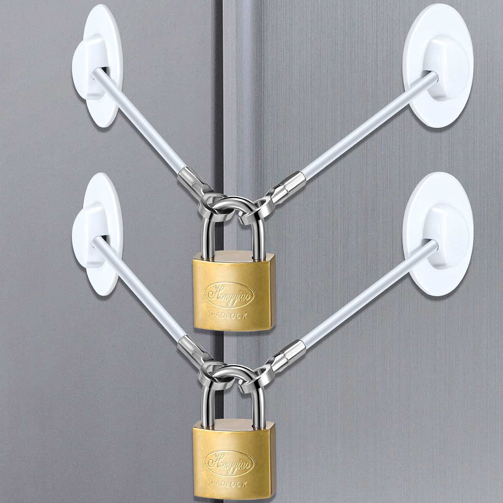 Buy 4 Pieces Refrigerator Door Lock with Key Padlock Freezer Door Lock