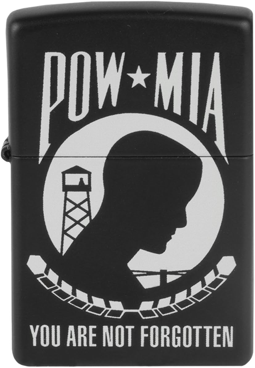 Zippo POW MIA Flag Black Matte Windproof Pocket Lighter
