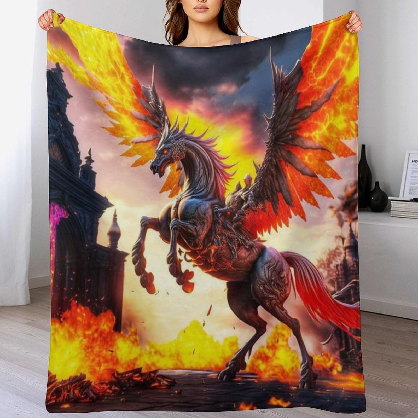 Couverture polaire en Ryoma 130x150cm flannel douce pour canapé