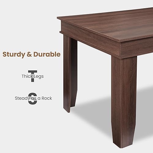 Miniatura 4 de GarveeHome Mesa de comedor de granja para 6-8 personas, mesas de cocina de 71 pulgadas de largo con marco resistente de madera, mesa rectangular