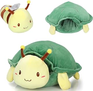 18 Inch Turtle Bee Plush Turtle Shell Pillows Bee Detachable Stuffed Animal Toy, Creative Gifts for Kids Birthday Christmas Home Decor