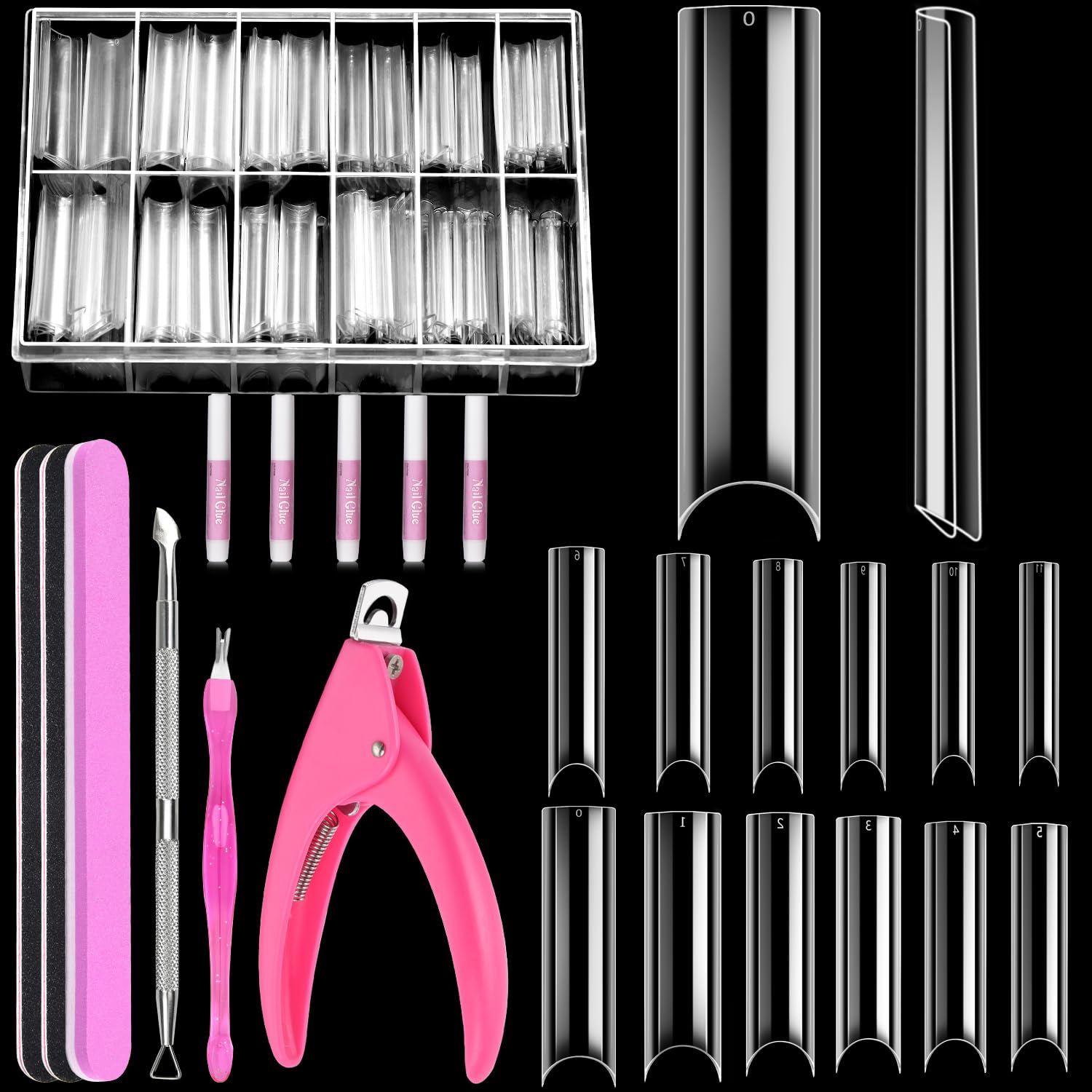 Clear Acrylic Nail Tips - 500pcs for Beginners -8