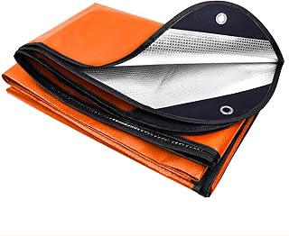 E EASTSTORM 210×150cm Verdickter Notfalldecke Schlafsack Survival Biwaksack Rettungsdecken Plane Wasserdicht Thermodecke Tarp Zeltplane Ultraleicht Kälteschutz für Camping