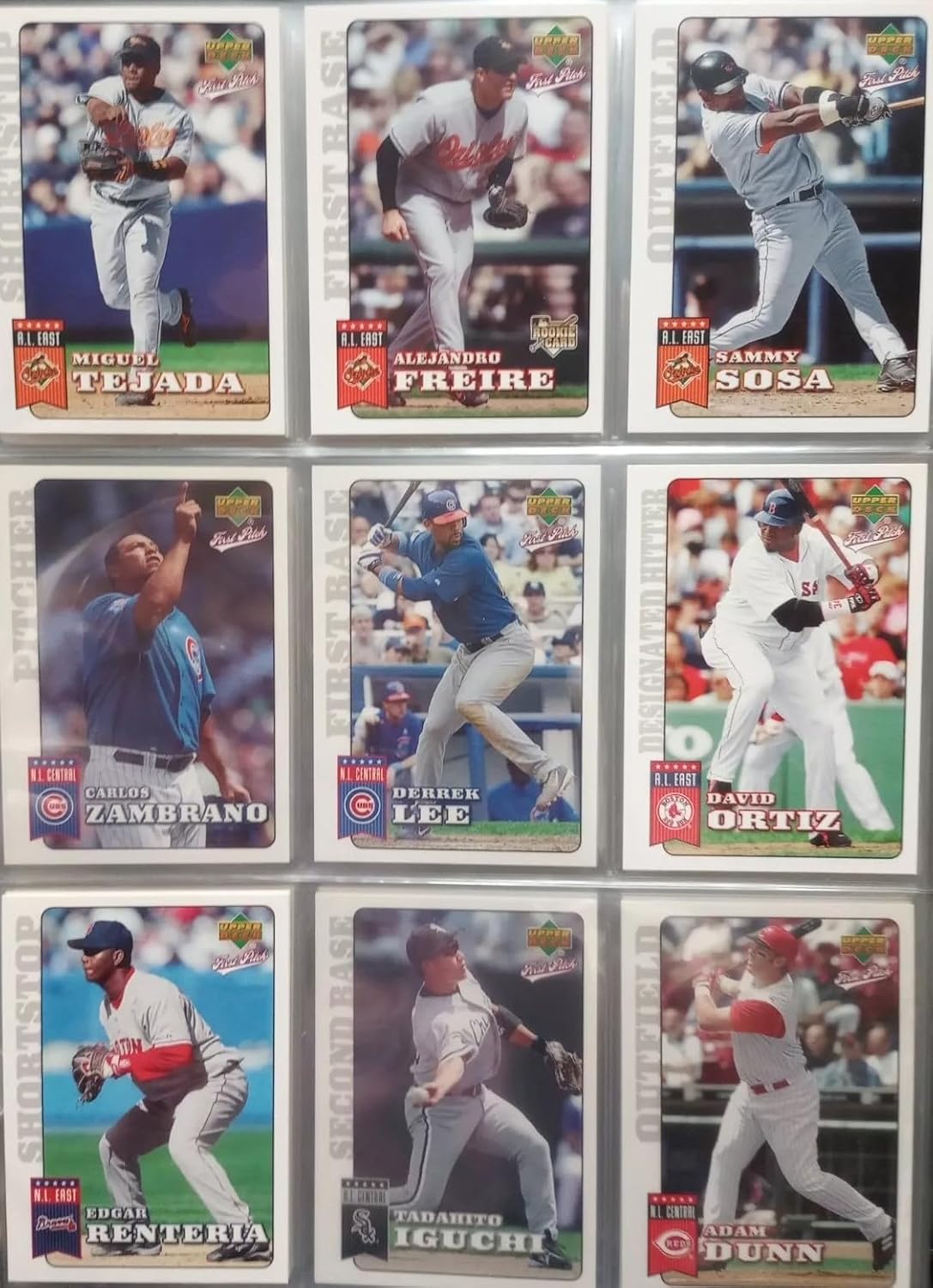 2006 Upper Deck First Pitch Baseball Series Complete Mint 220 Card Set Loaded with Stars and Hall of Famers including Derek Jeter, Greg Maddux, David Ortiz and Ken Griffey Jr Plus