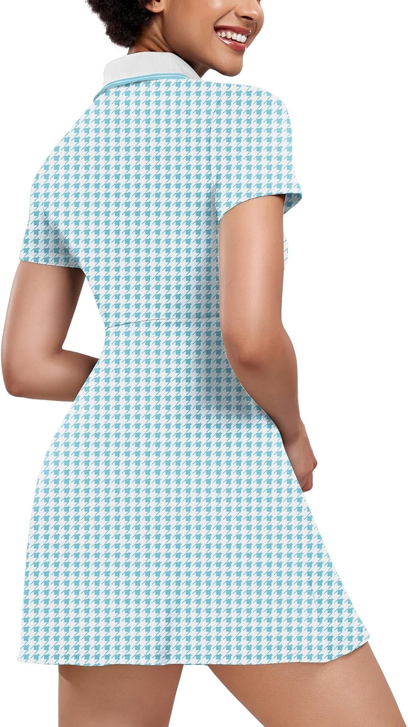 Womens Tennis Dresses Golf Dress Short Sleeve with Shorts Workout Athletic Dress - Image 3