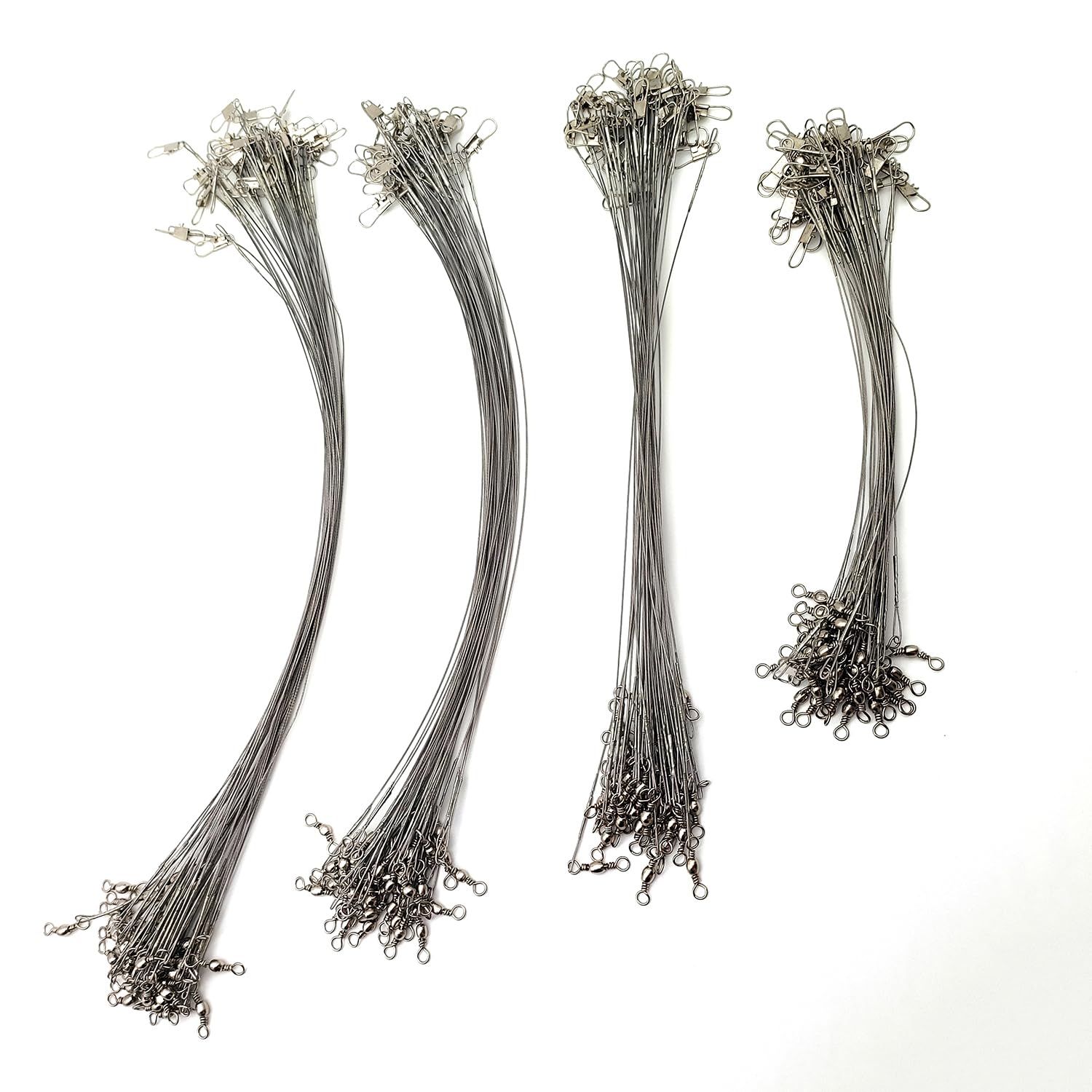 Tgpiao 80Pcs Fishing Leaders,Nylon-Coated Fishing Line Wire Leaders with Swivels and Snaps Connect Lures Rig or Hooks, for Saltwater and Freshwater,