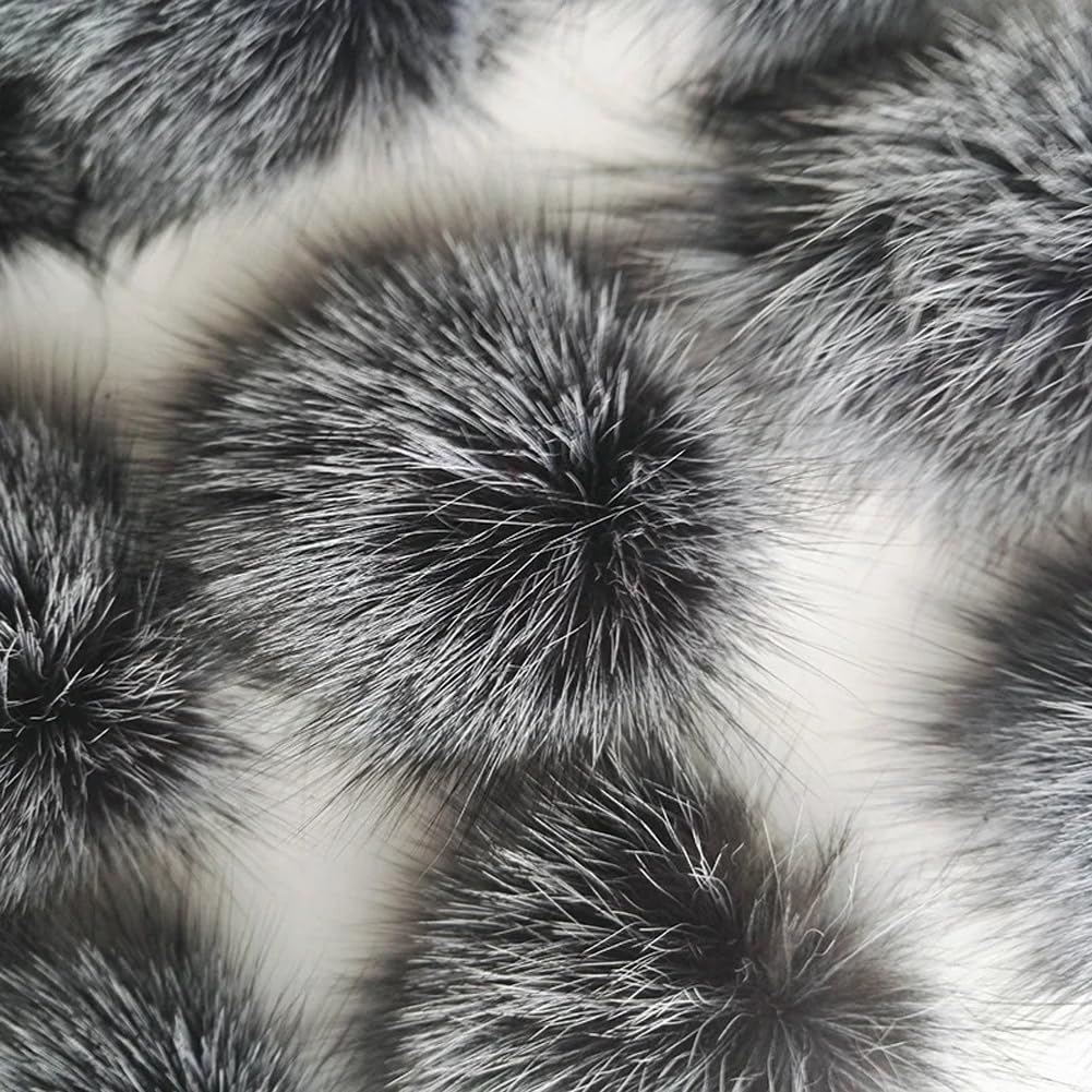 Gumney 2pcs Sliver Faux Fur Pom Poms with Rubber Band, 3.93in Fluffy Craft Pompom Ball with Elastic Loop for Scarves Hats Gloves Bags Keychain DIY Accessories
