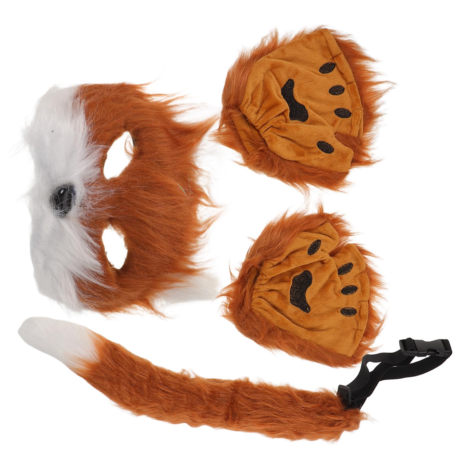 Costume renard fausse fourrure avec masque queue mitaines ensemble - 8