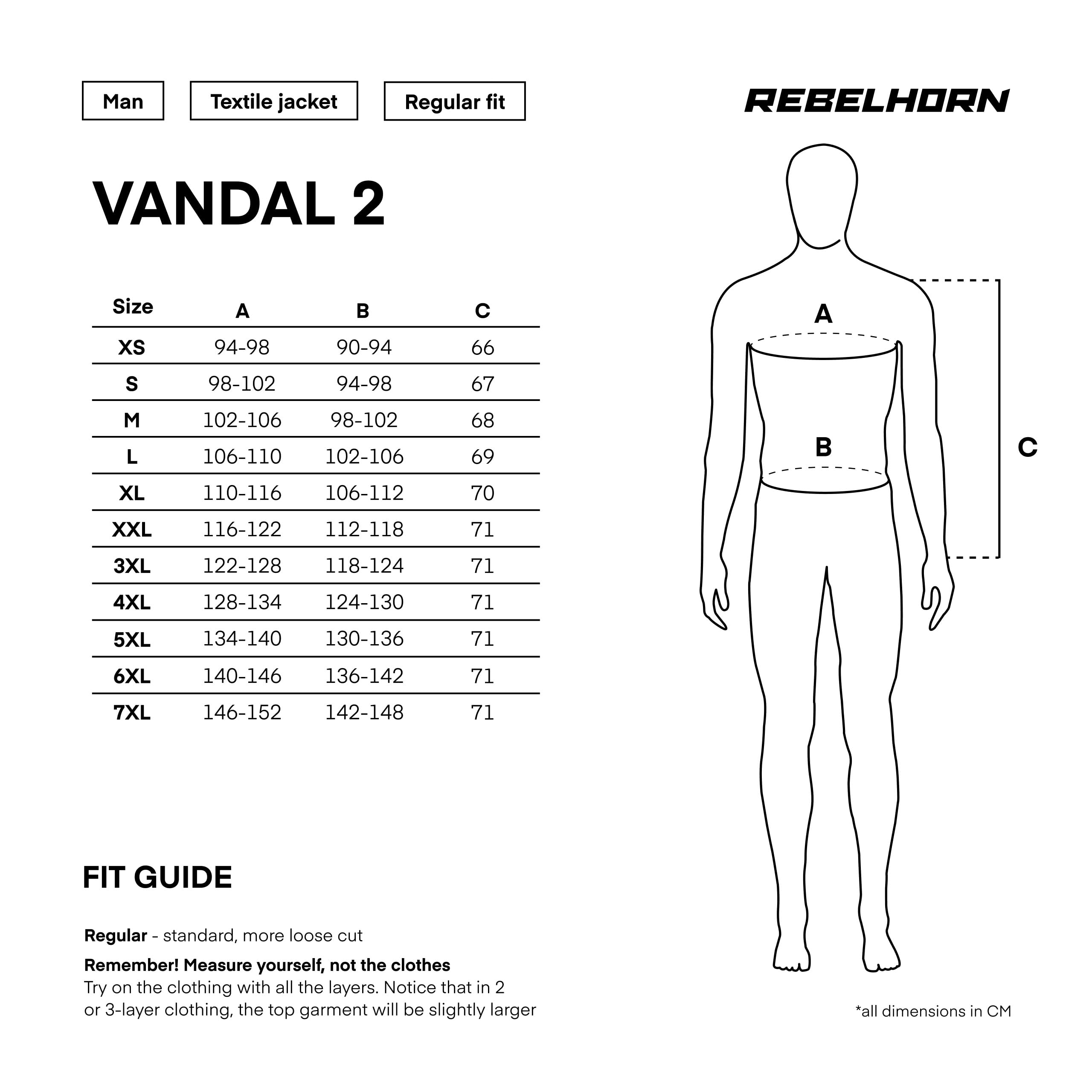REBELHORN Vandal 2 Męska kurtka motocyklowa, tekstylna, membrana HydraShield PRO In&Out, ochraniacze ramion, kodów i pleców poziom 2 | suwaki na ramionach, ochrona AA, rozmiary do 7XL