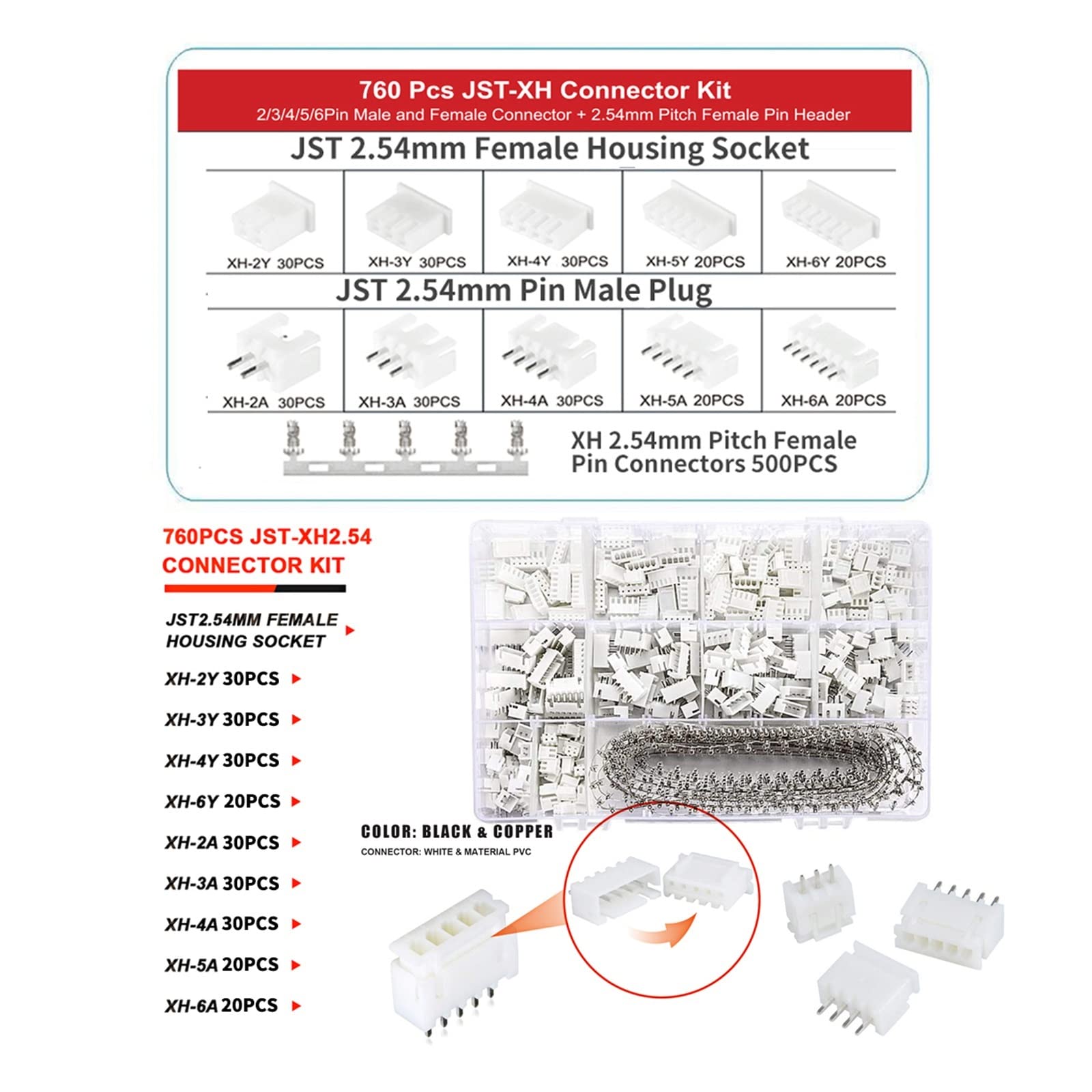 Zestaw narzędzi do zaciskania z grzechotką SN-01BM AWG 28-20 (0,08-0,5 mm²) Zestaw szczypiec do zaciskania ze złączami 2,54 mm Zacisk JST-XH perfection (Color : SN-01BM)