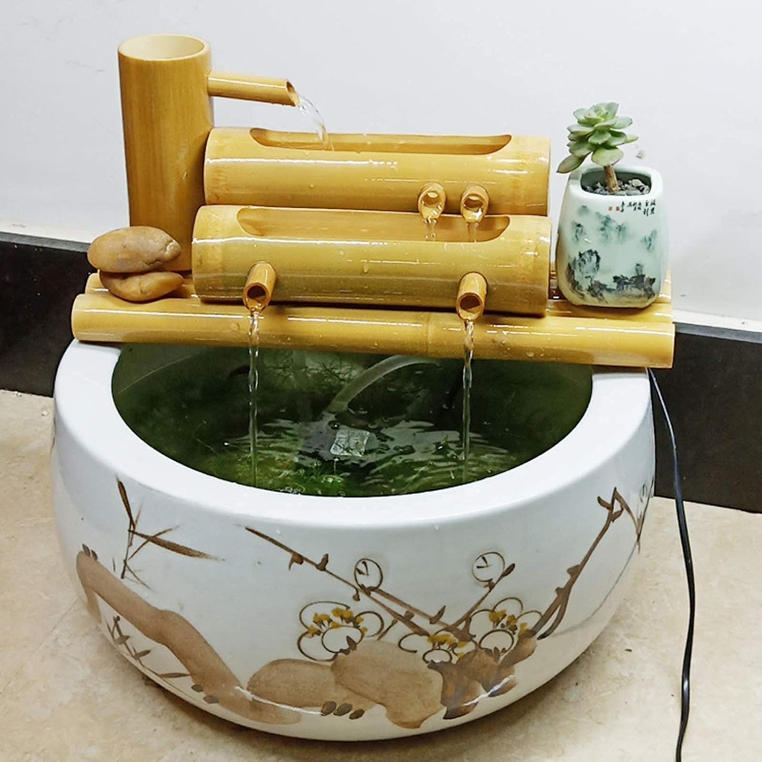 Fish Tank Bamboo Fountain Ornaments, Outdoor Garden Circulating Water Decoration, WaterFilter Fountain Ornaments Decoration,80cm