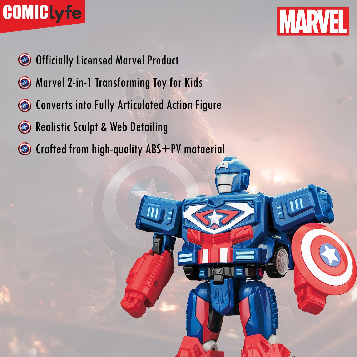 ハート　ベンダブル　フィギュア　PVC アドバタイジング　ミールトイ Buy Marvel Captain America Transforming Mech Suit Truck | Avengers