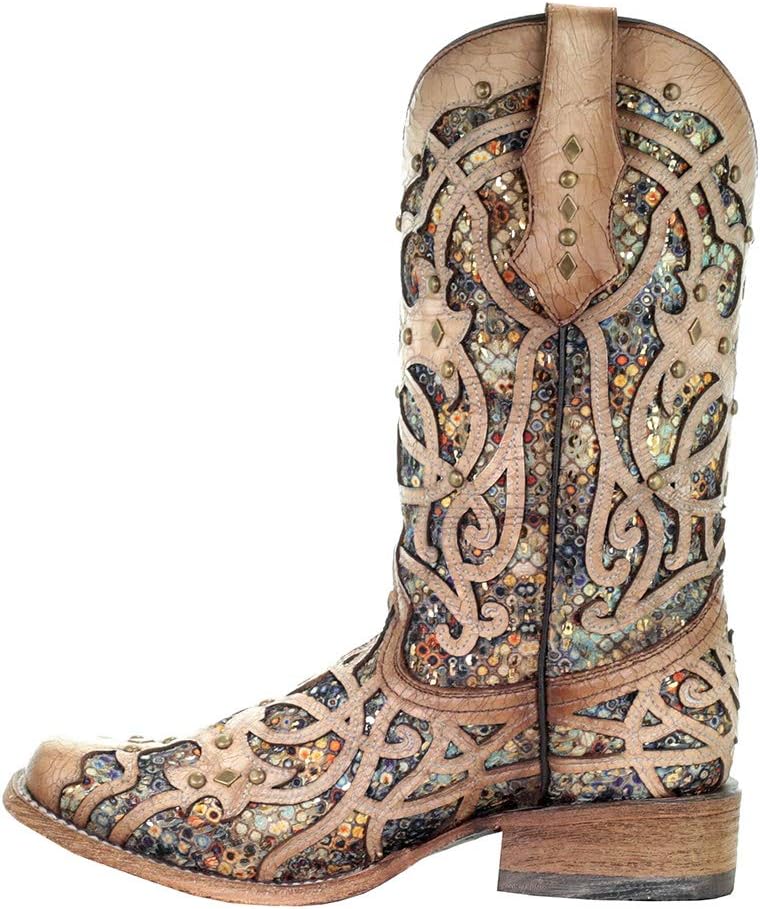 Corral Boot Company Womens Bone Inlay Studded Boot
