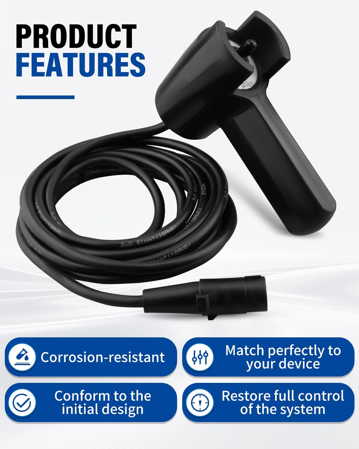 76-50140-05B Electric Remote Fit for Electric Winches with Standard Solenoids, 3 Pin Male Connection with Female Connector