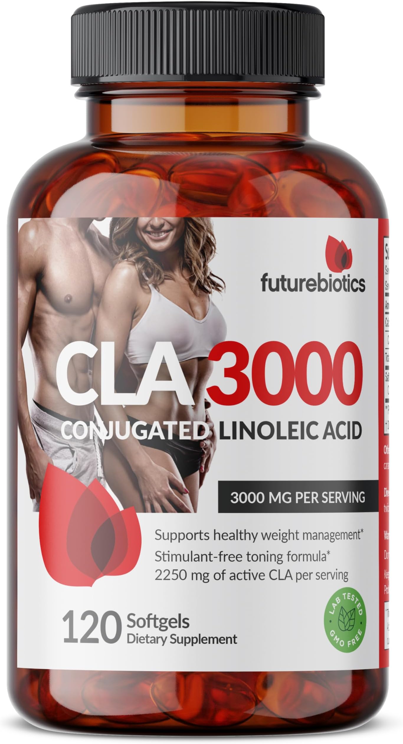 CLA 3000 Extra High Potency - Non-Stimulating Conjugated Linoleic Acid, Non GMO, 120 Softgels