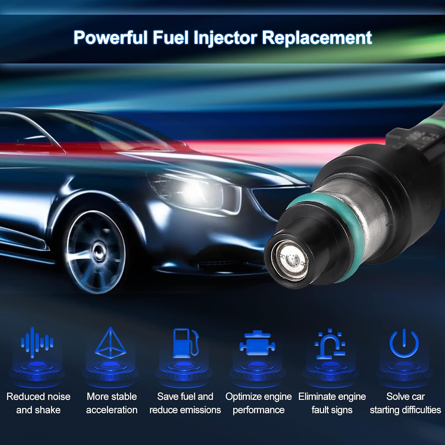 Fuel Injectors Set of 6 Compatible with Infiniti 2015 G25 2011 2012 G37 2010-2013 Replace FBY7030 16600-JK00A 12 Holes