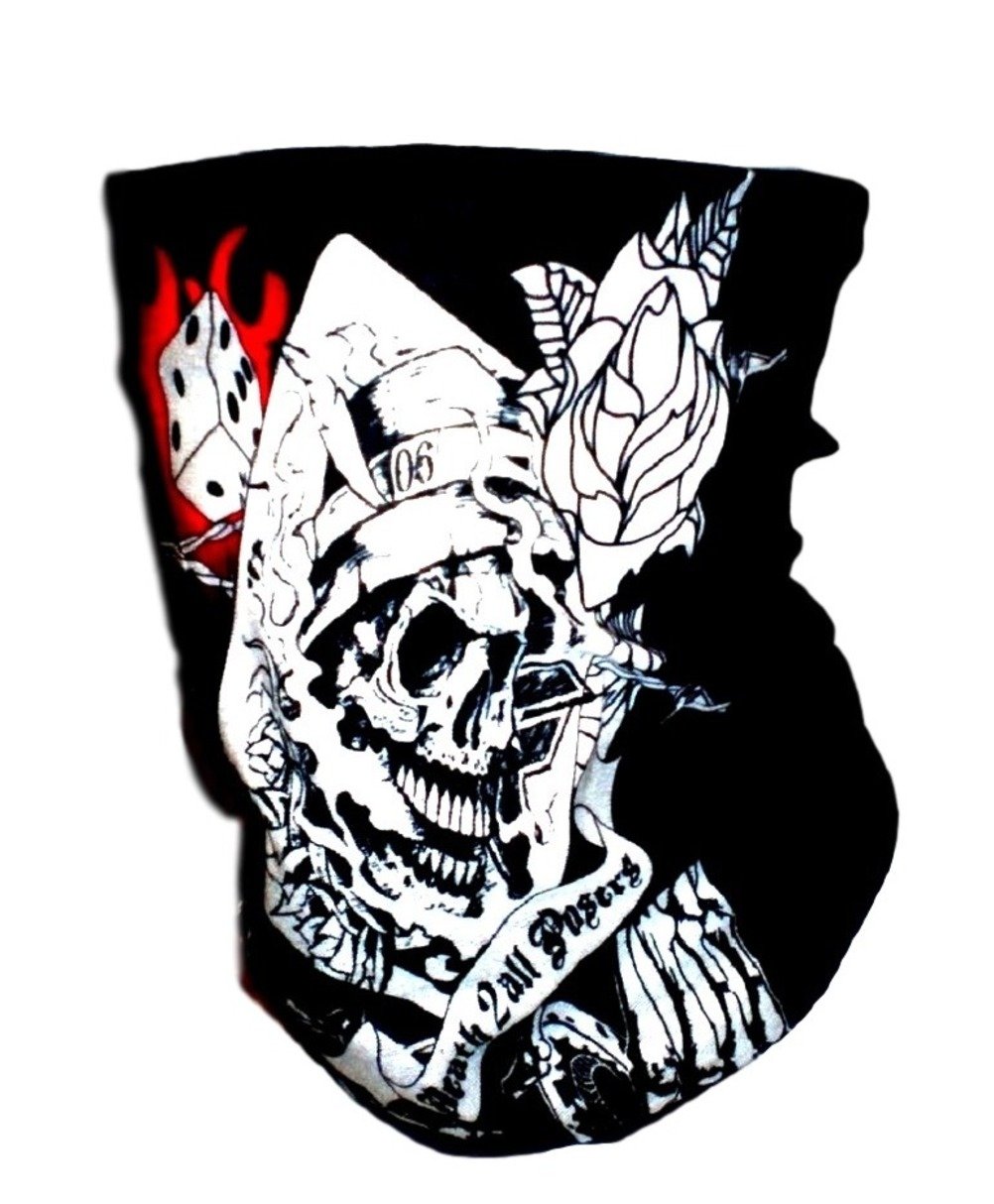 Face Neck Tube Motley Skeleton Skull Tubular Ski Bandana Snood Death 2all Posers