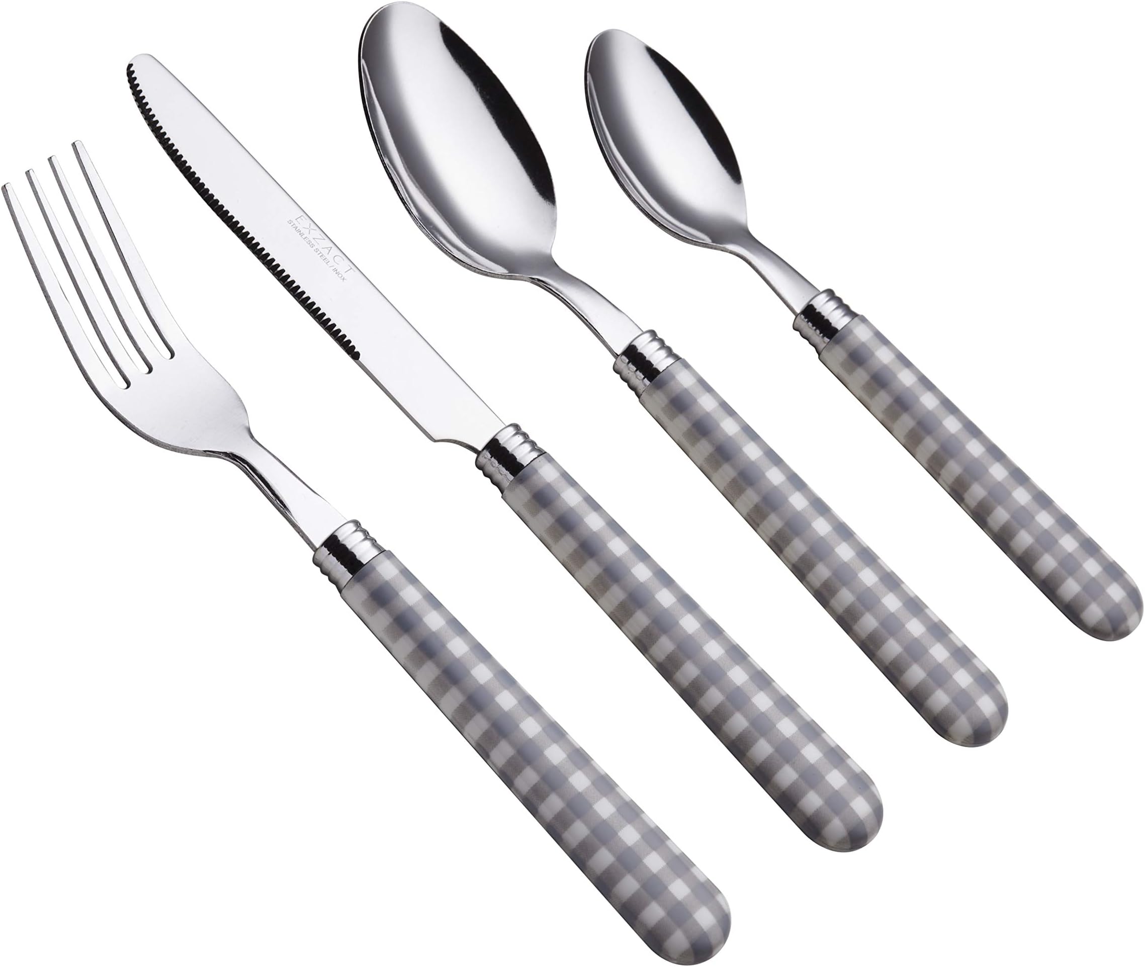 EXZACT Cutlery Set 24pcs Coloured Stainless Steel with Vibrantly