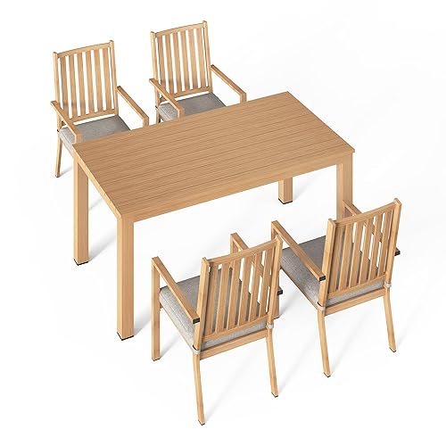 Wisteria Lane 5 Pieces Patio Table and Chairs Set, Aluminum