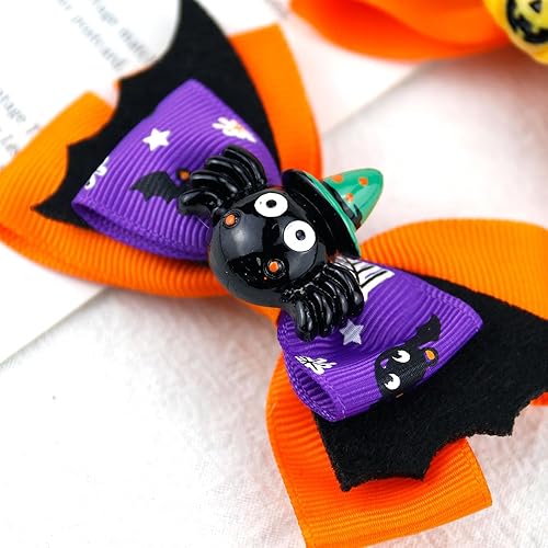 Miniatura 4 de Lazos de Halloween para el cabello, lindos accesorios para el cabello de dibujos animados para mujeres, niñas, niños, calabaza, fantasma, araña,