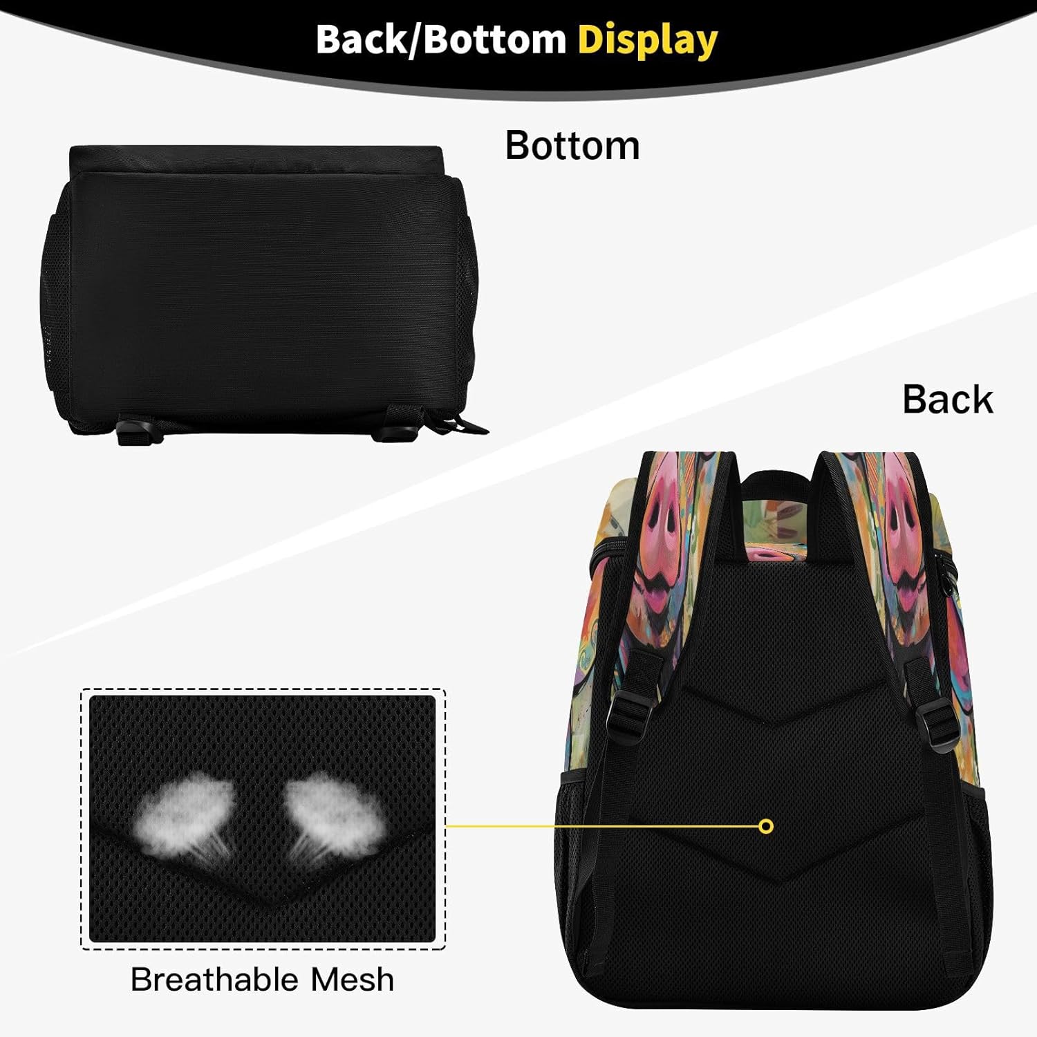 Happy Pig Painting Cooler Backpack 36 Cans Leakproof Waterproof Backpack Cooler Bag Beach Accessories for Women and Men Travel Camping Fishing Backpack
