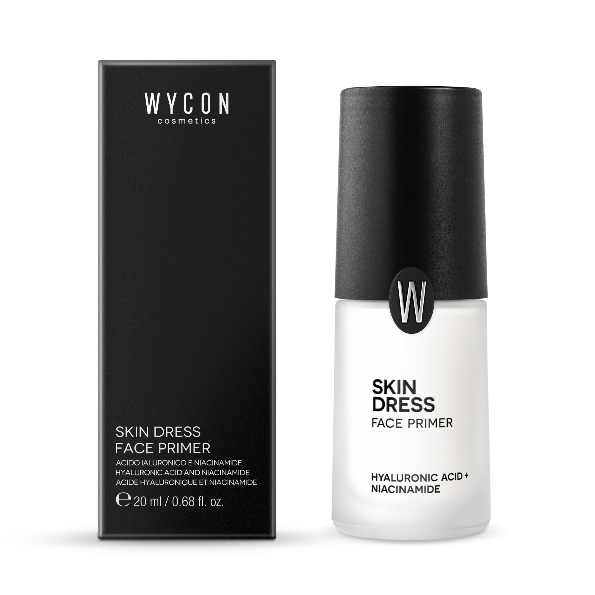 WYCON Cosmetics SKIN DRESS Primer Viso Uniformante e Rimpolpante con Texture Delicata, Niacinamide e Acido Ialuronico