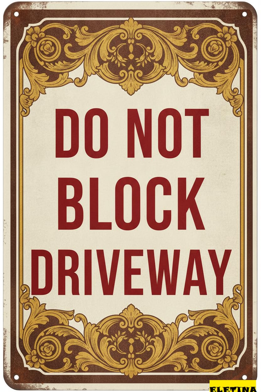 Personalized Sign for Man Cave Caution Warning Beware Aluminum Metal Do Not Block Driveway Aluminum Art S Warning Vintage Decorative S Garden Driveway High Way Gate 8x12in Private Property