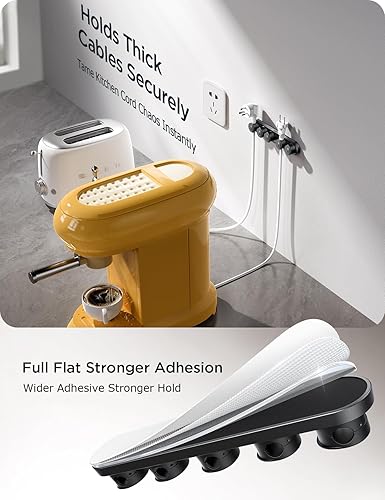 Miniatura 5 de Organizador magnético 5 en 1 para cables JOYROOM pista deslizante ajustable para debajo del escritorio, organizador de cables adhesivos para