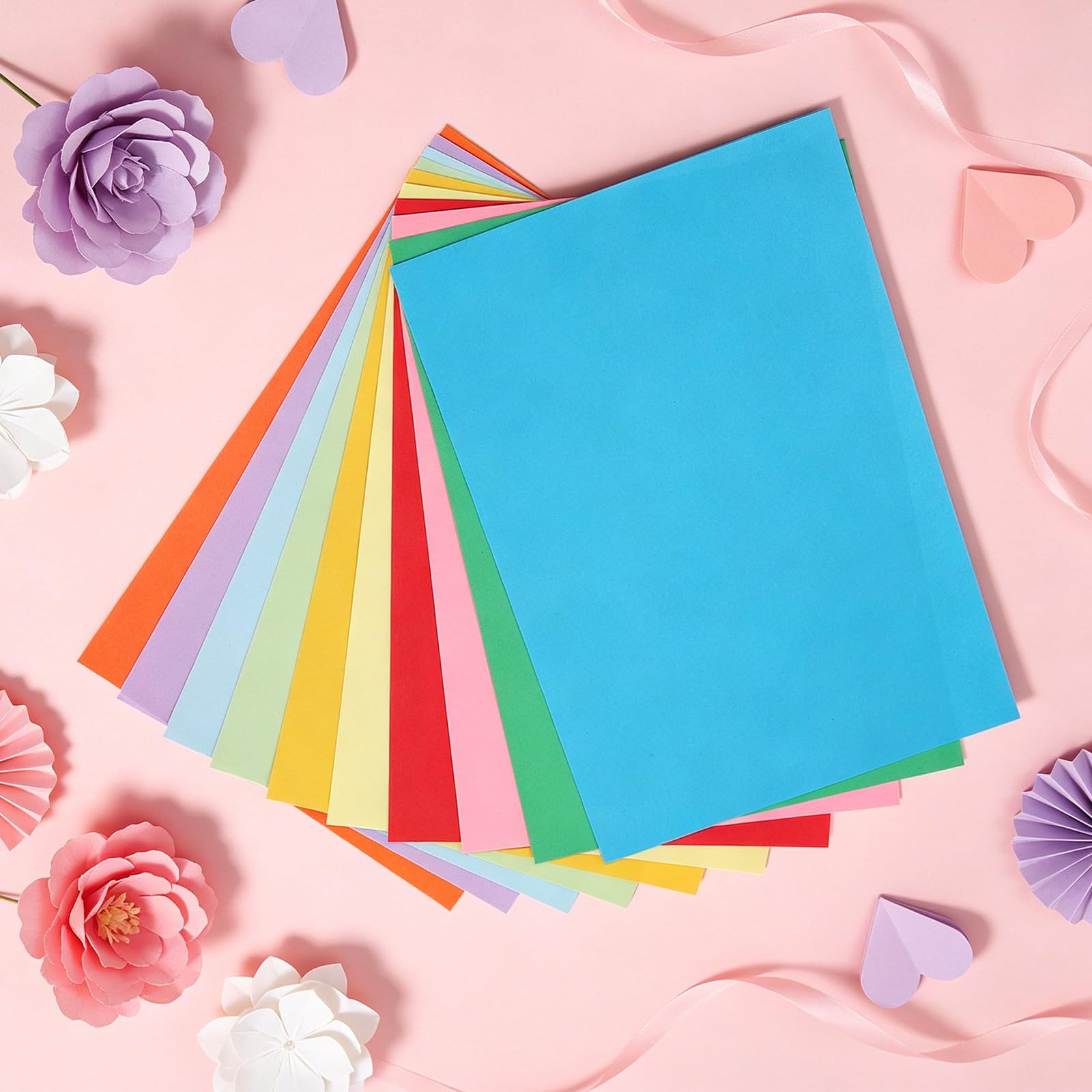Artibetter 150 fogli di carta colorata - Carta da disegno A4 per artigianato, arte e disegno - Cartoncino colorato da 120 g per arti e mestieri, e colorazione