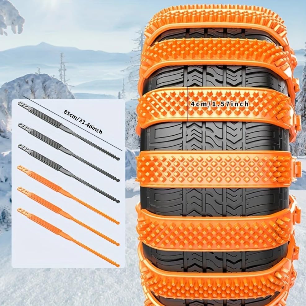 Snow Chains for Subaru Outback 5.Gen 10 PCS Adjustable Tire Socks Heavy Duty Non Slip Emergency Ice Breaking Black