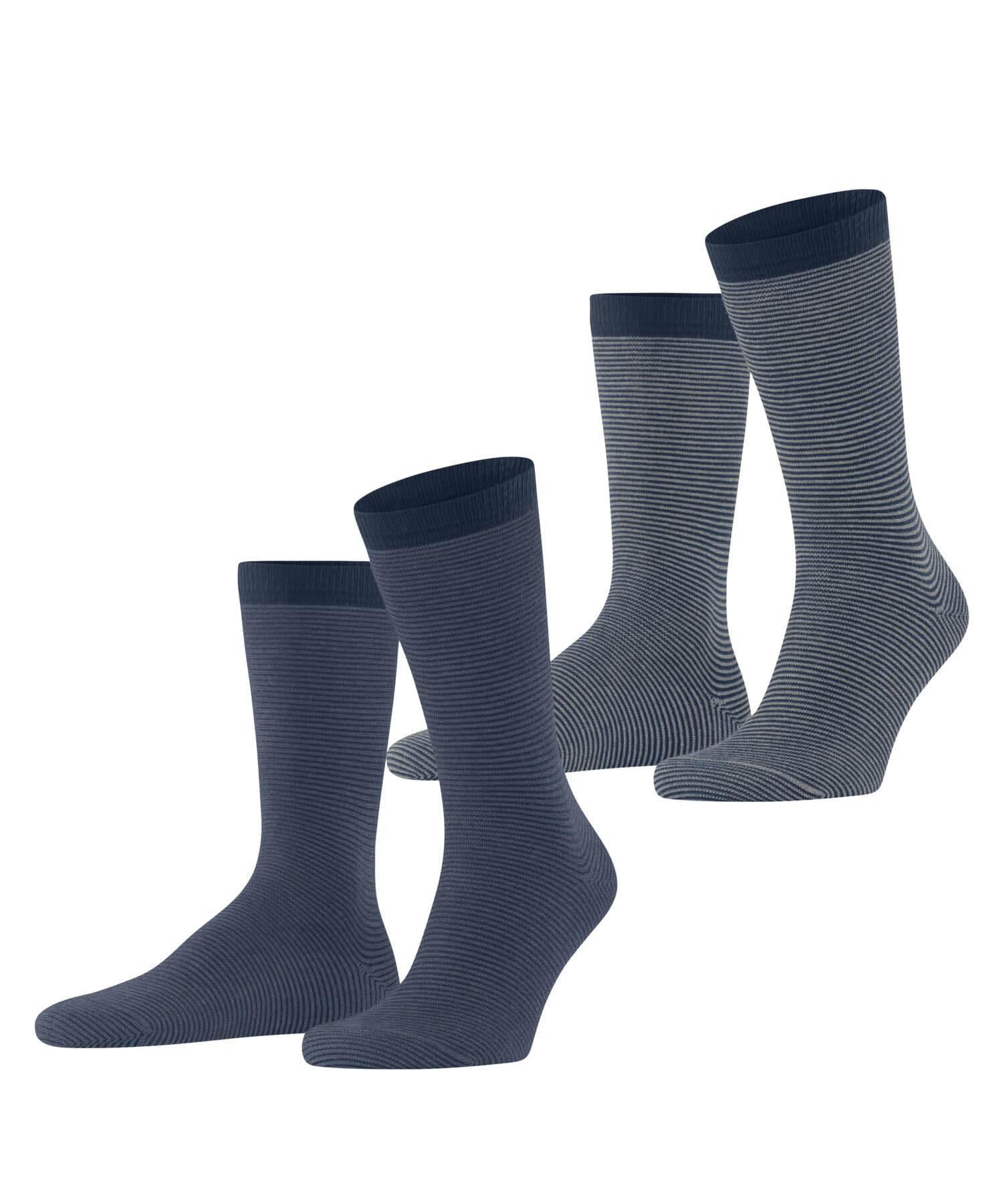 ESPRIT Men's Allover Stripe Multipack M So Cotton Patterned 2 Pairs Socks, Blue Mix 0060, 8.5-11