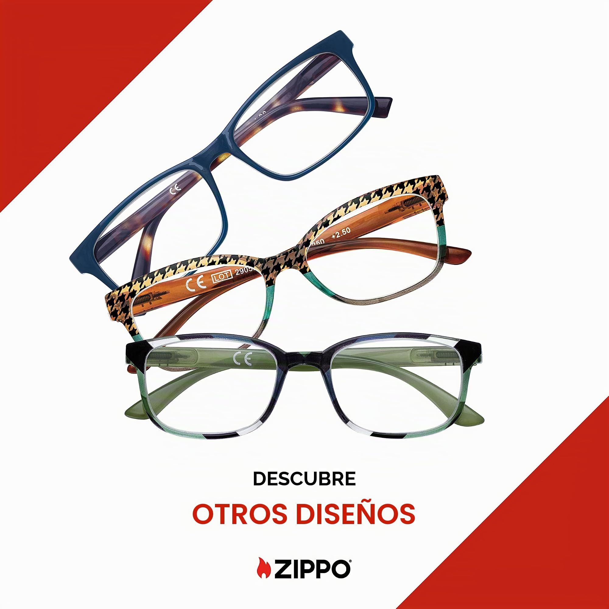 Zippo Gafas de lectura, hechas con un marco de líneas blandas, ideal para hombres y mujeres
