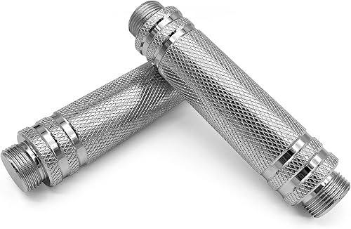 Par de asas de acero con hilo moleteado macho y hembra para mancuernas ajustables Northdeer - Accesorios para mancuernas cromadas