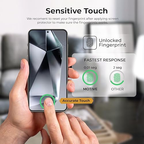 Miniatura 3 de MOTIVE Paquete de 4 protectores de pantalla de privacidad para Samsung Galaxy S24 2024 de vidrio templado con 2 protectores de pantalla + 2 lentes