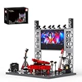 Rock Concert Building Sets, MOC Musical Instrument Building Blocks with Piano, Bass, Guitar & Drum Set, Building Kit Gift Includes Stage, Screen & Light Scenes, 573PCS
